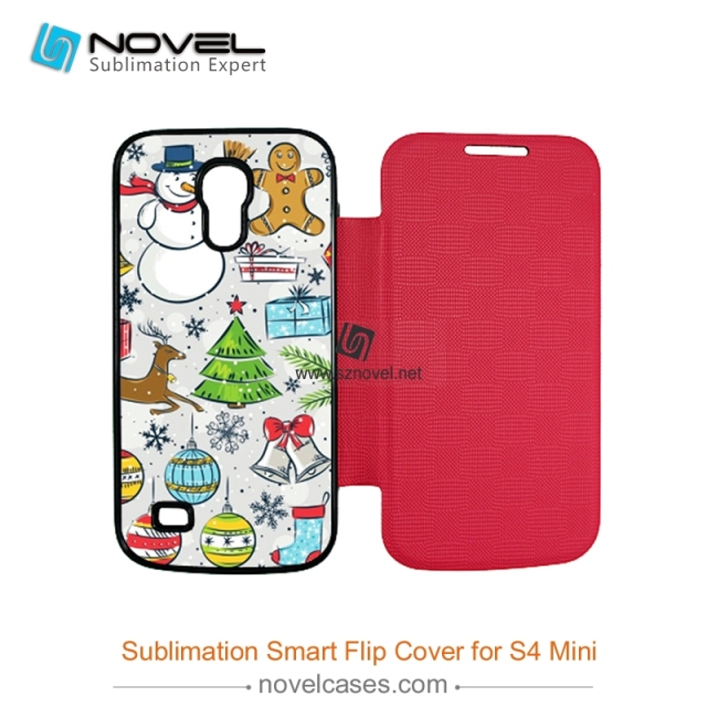 For SAM Galaxy S4 Mini Sublimation Smart Flip Cover