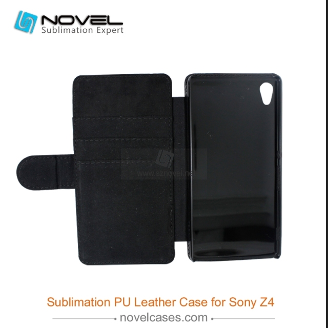 For Sony Xperia Z4 Sublimation Leather Wallet, Blank PU Leather Phone Case