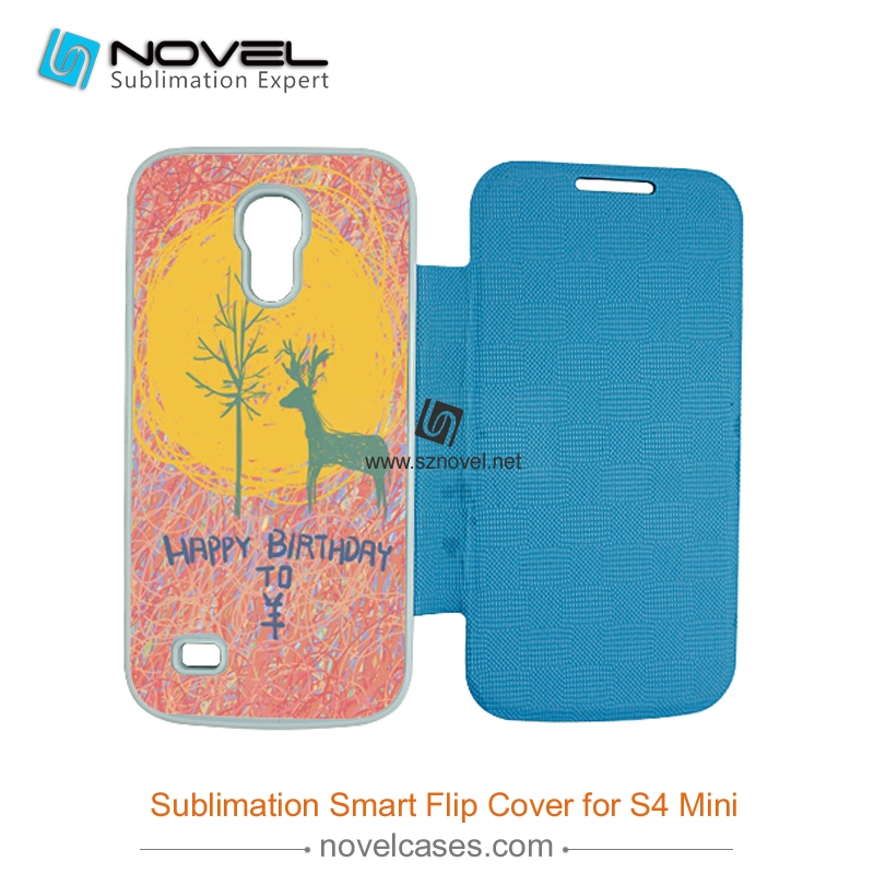For SAM Galaxy S4 Mini Sublimation Smart Flip Cover