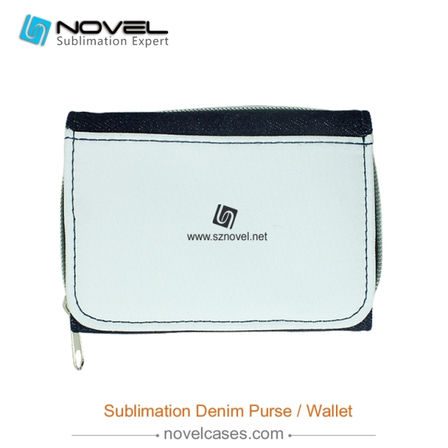 Sublimation Denim Wallet with Zipper