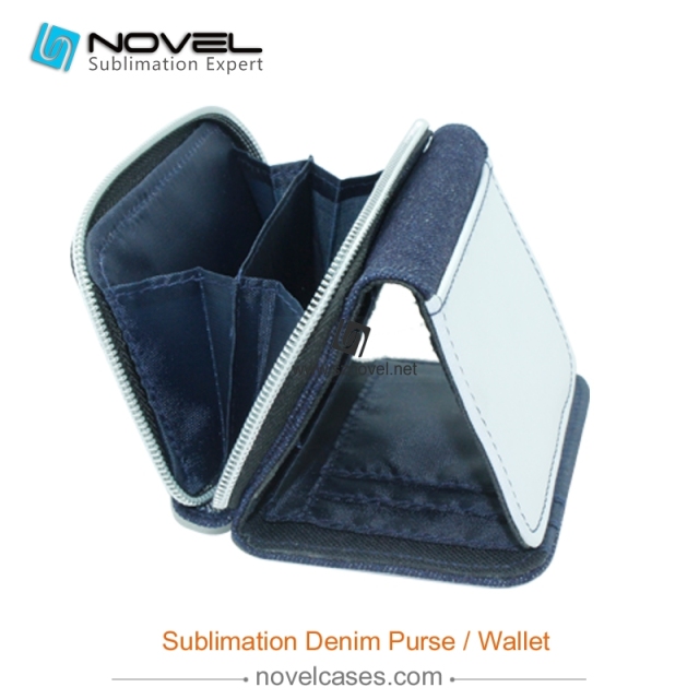 Sublimation Denim Wallet with Zipper