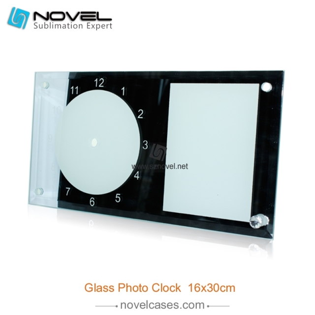 12&quot; Sublimation Glass Clock Photo Frame  Mirror Side