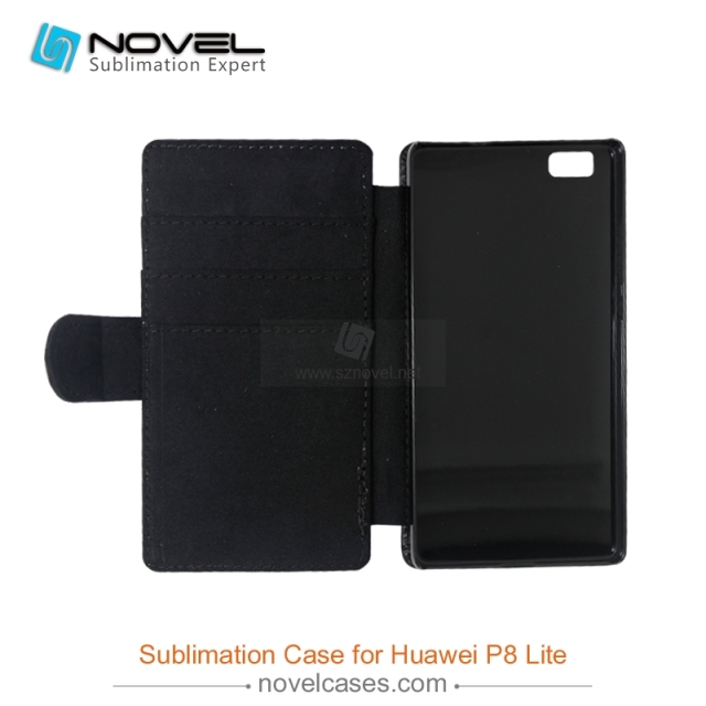 New Sublimation Leather Wallet Case For Huawei P8 lite