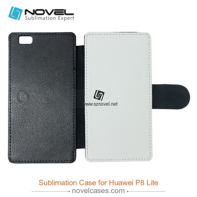 New Sublimation Leather Wallet Case For Huawei P8 lite