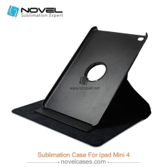 sublimation flip rotate  pu leather cases for ipad mini 4