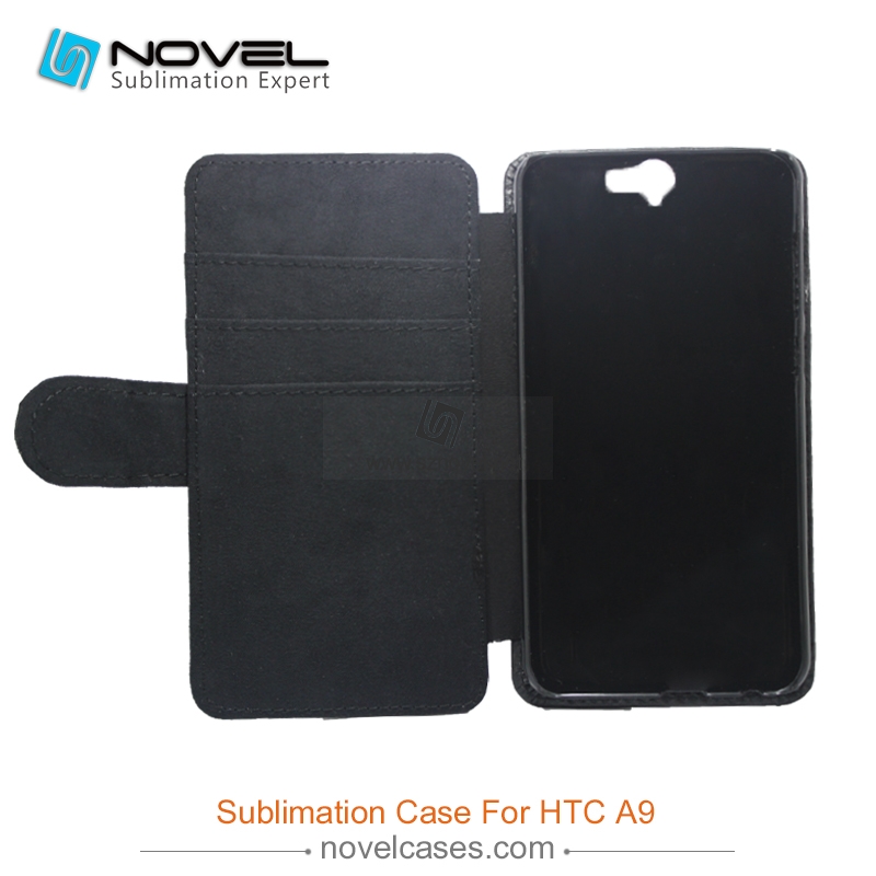 sublimation flip pu leather cases for htc A9