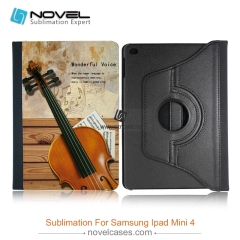 sublimation flip rotate  pu leather cases for ipad mini 4