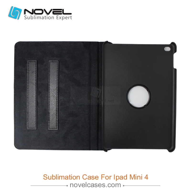 sublimation flip rotate  pu leather cases for ipad mini 4