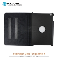 sublimation flip rotate  pu leather cases for ipad mini 4