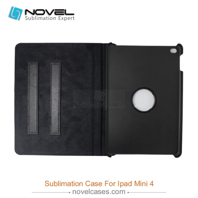 sublimation flip rotate  pu leather cases for ipad mini 4