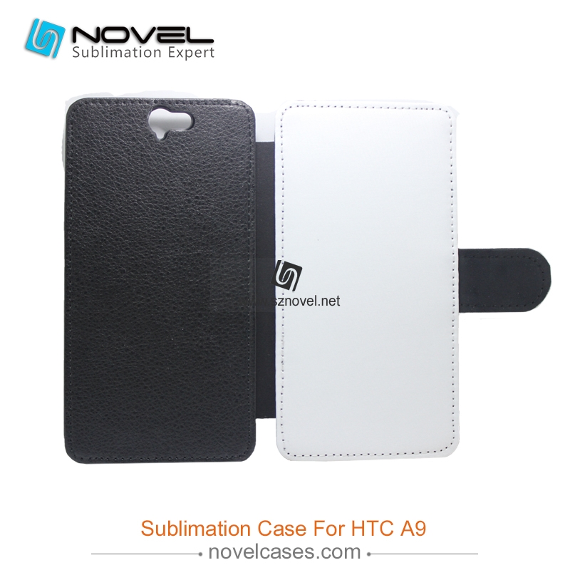 sublimation flip pu leather cases for htc A9