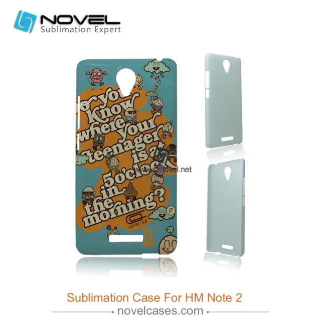 DIY 3D Sublimation plastic Phone case for redmi note 2