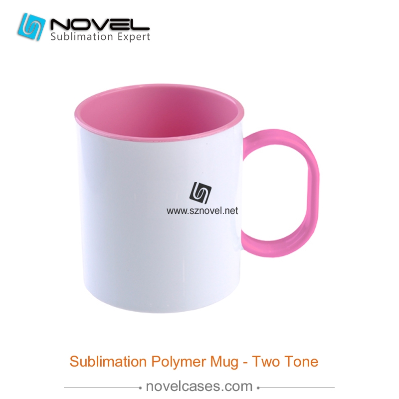Custom Sublimation Blank 11oz Inner Color Polymer Plastic Mug 8 Colors to choose