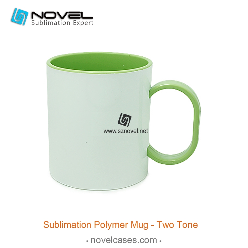 Custom Sublimation Blank 11oz Inner Color Polymer Plastic Mug 8 Colors to choose