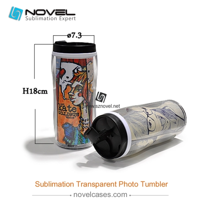 DIY sublimation custom design Transparent Photo Tumbler