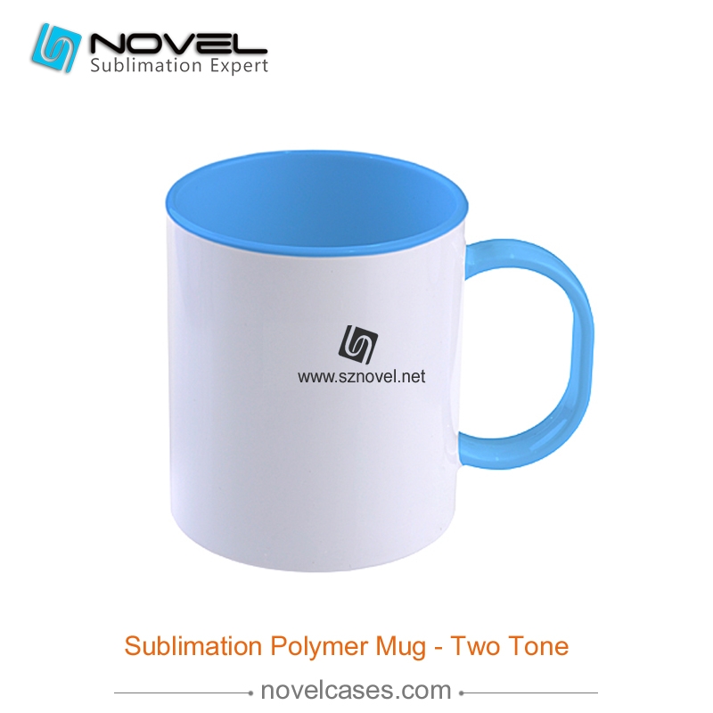 Custom Sublimation Blank 11oz Inner Color Polymer Plastic Mug 8 Colors to choose