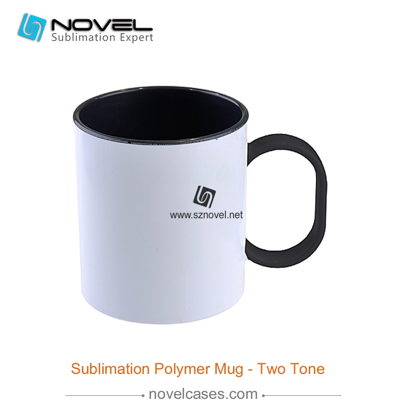 Custom Sublimation Blank 11oz Inner Color Polymer Plastic Mug 8 Colors to choose