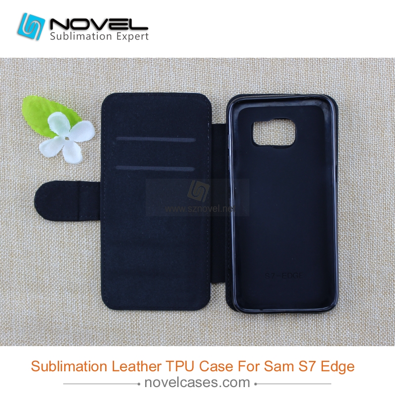 For Galaxy S7 Edge Sublimation Blank PU Leather Mobile Phone Case Wallet