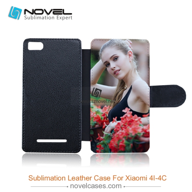 new style sublimation custom design pu leather cases for xiaomi 4I-4C