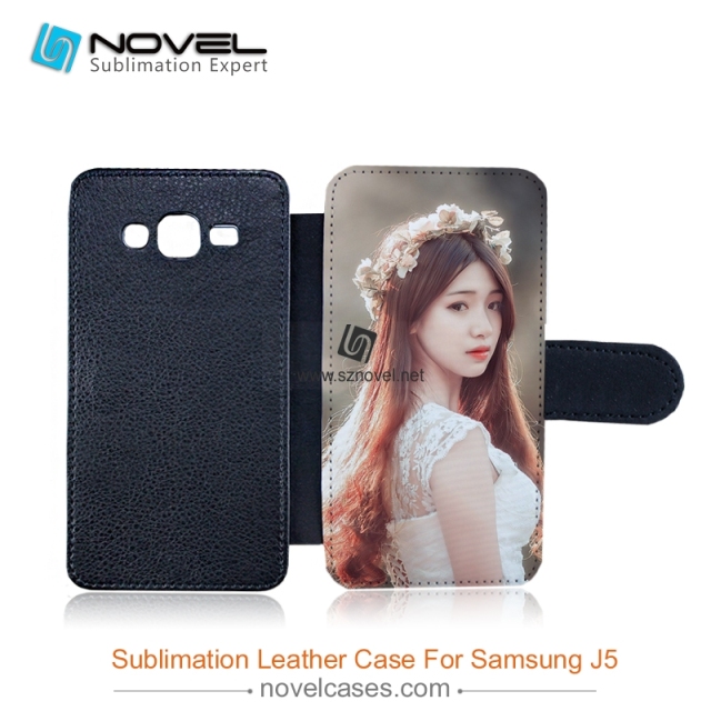 sublimation custom design pu leather cases for Sam galaxy J5