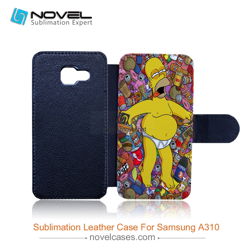sublimation custom design pu leather cases for Sam galaxy A310(2016 A3 model )