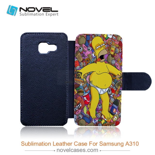 sublimation custom design pu leather cases for Sam galaxy A310(2016 A3 model )