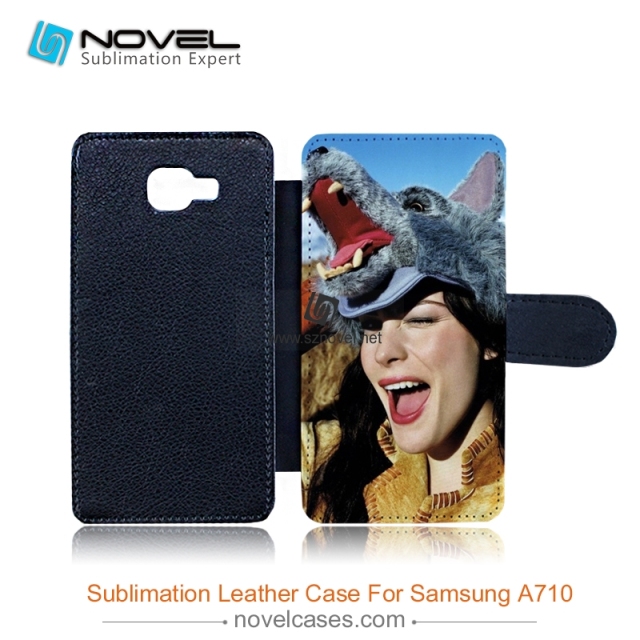 sublimation custom design pu leather cases for Sam galaxy A710(2016 A7model )