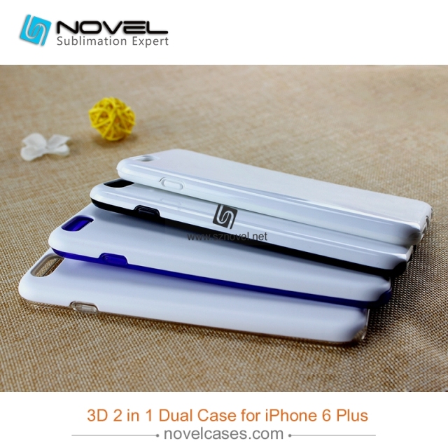 For iPhone 6 Plus Sublimation Blank 3D 2IN1 Back Phone Shell