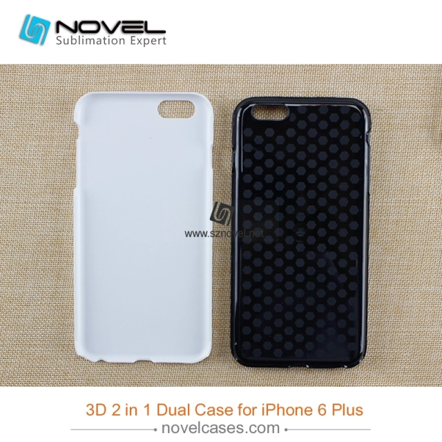 For iPhone 6 Plus Sublimation Blank 3D 2IN1 Back Phone Shell