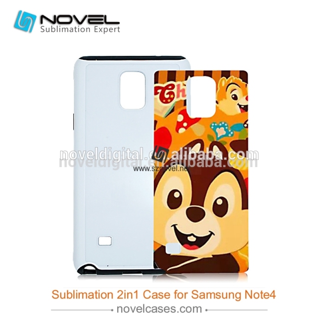 For Galaxy Note 4 Sublimation 2D Blank 2IN1 Mobile Phone Case