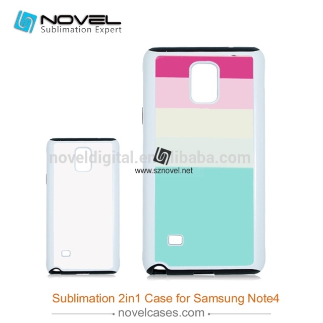 For Galaxy Note 4 Sublimation 2D Blank 2IN1 Mobile Phone Case