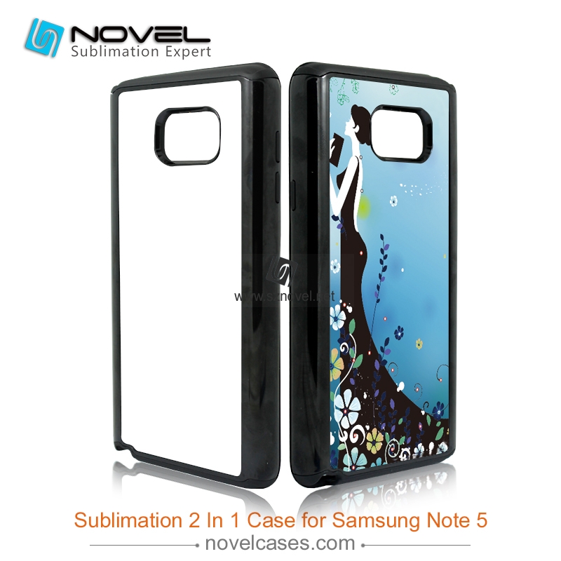 For Galaxy Note 5 Sublimation 2D Blank 2 in 1 Phone Case