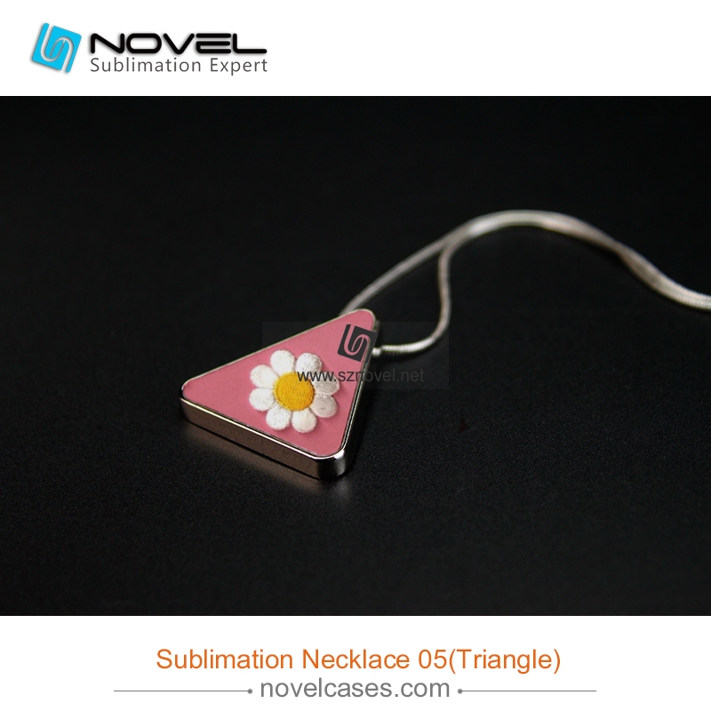 fashionable custom design Sublimation necklace, Triangle shape