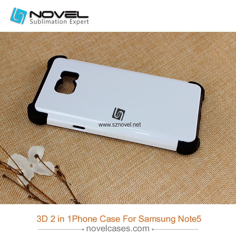 3D 2 in 1 heavy duty sublimation mobile phone cover  for Sam galaxy note 5