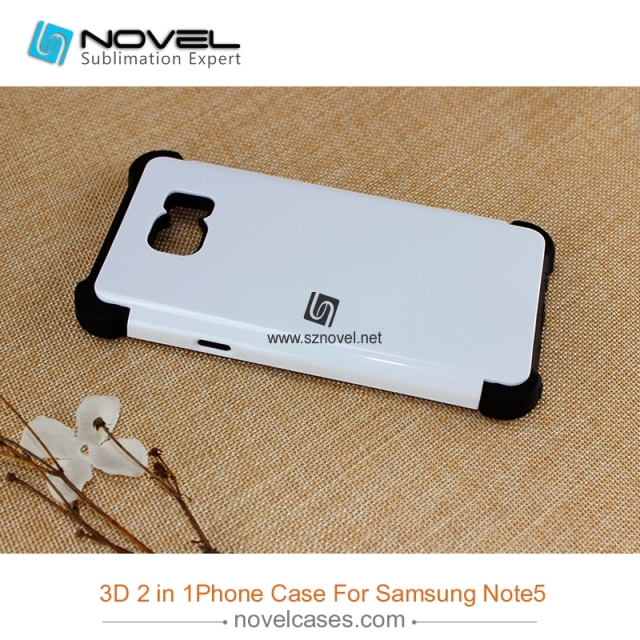 3D 2 in 1 heavy duty sublimation mobile phone cover  for Sam galaxy note 5