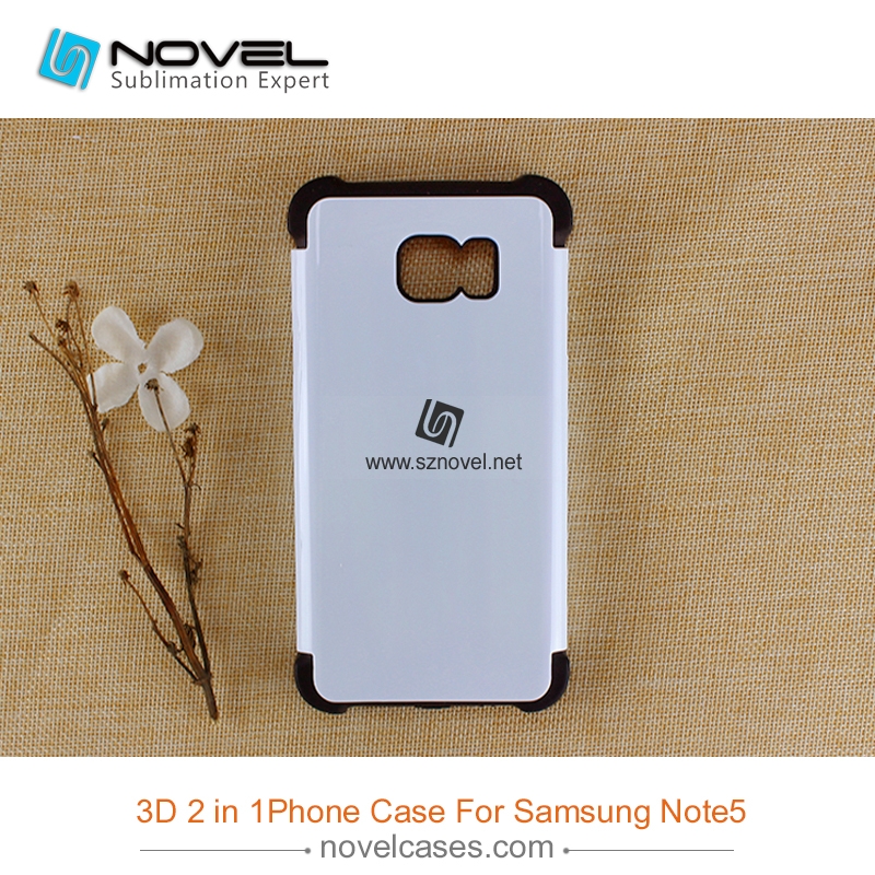 3D 2 in 1 heavy duty sublimation mobile phone cover  for Sam galaxy note 5