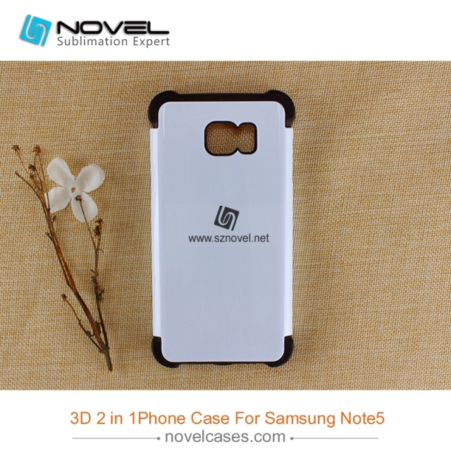3D 2 in 1 heavy duty sublimation mobile phone cover  for Sam galaxy note 5