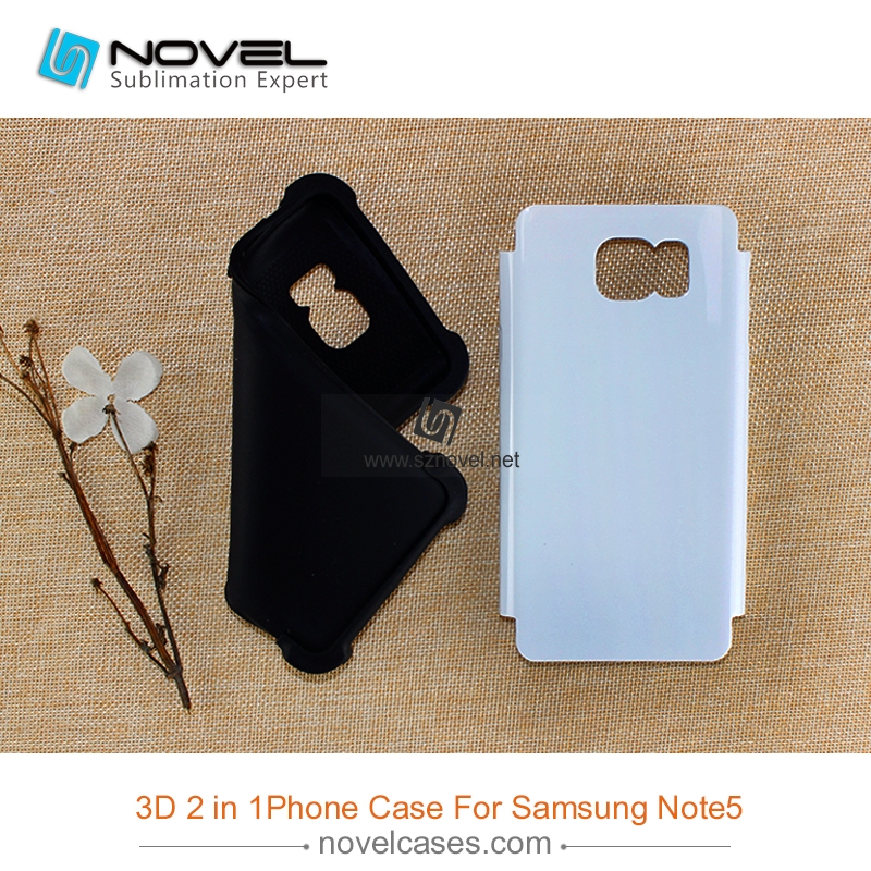 3D 2 in 1 heavy duty sublimation mobile phone cover  for Sam galaxy note 5