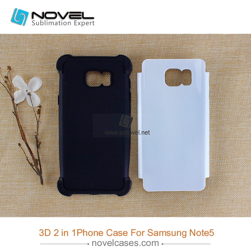 3D 2 in 1 heavy duty sublimation mobile phone cover  for Sam galaxy note 5