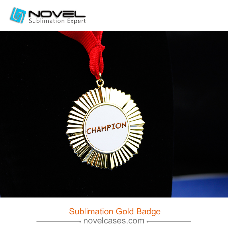Hot sale !!! Custom design Sublimation gold badge