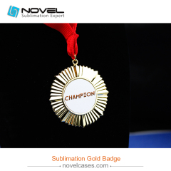 Hot sale !!! Custom design Sublimation gold badge