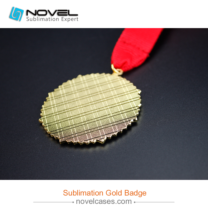 Hot sale !!! Custom design Sublimation gold badge
