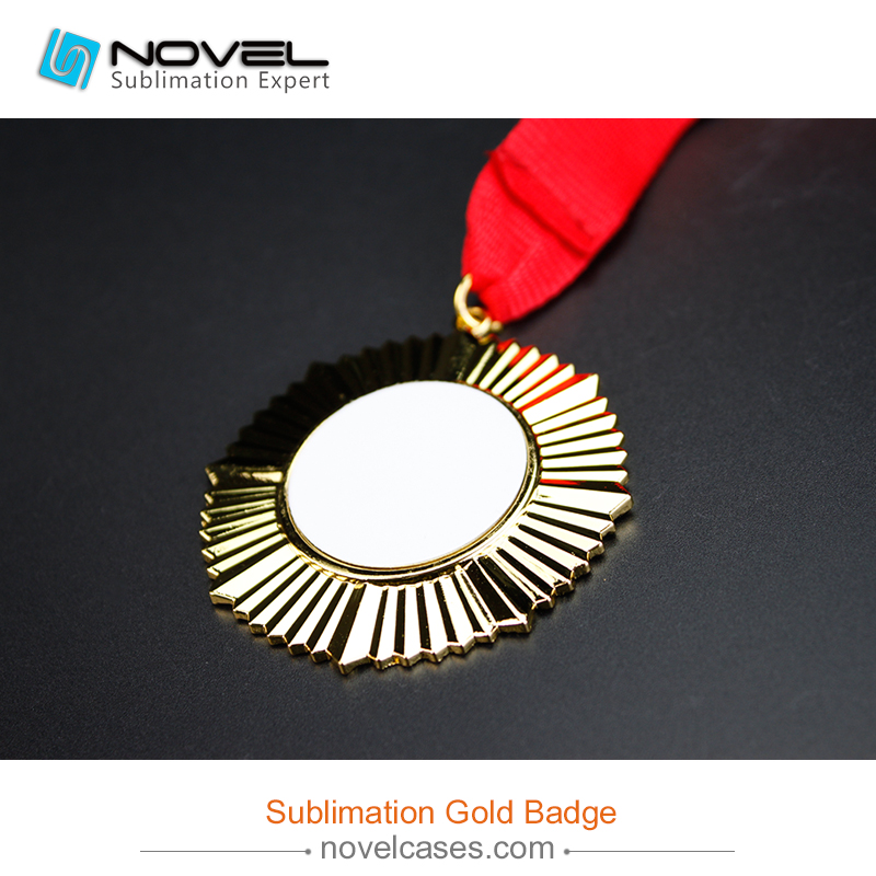 Hot sale !!! Custom design Sublimation gold badge