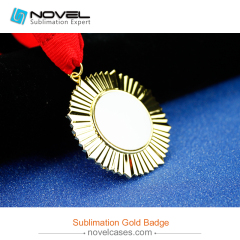 Hot sale !!! Custom design Sublimation gold badge