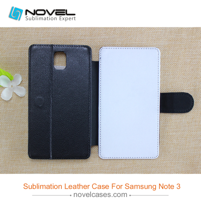 for Sam galaxy note 3  sublimation pu leather phone cover with function of standing