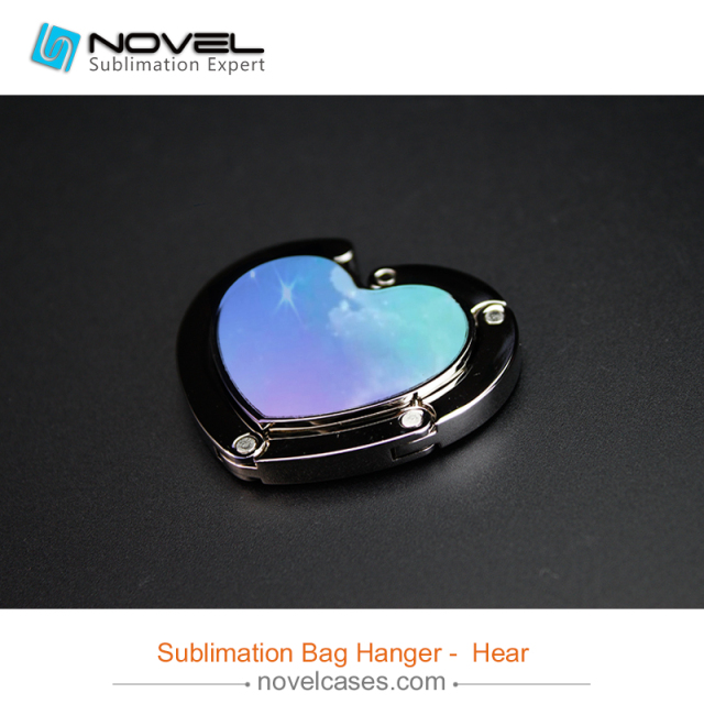 Sublimation metal bag hanger, heart Shape