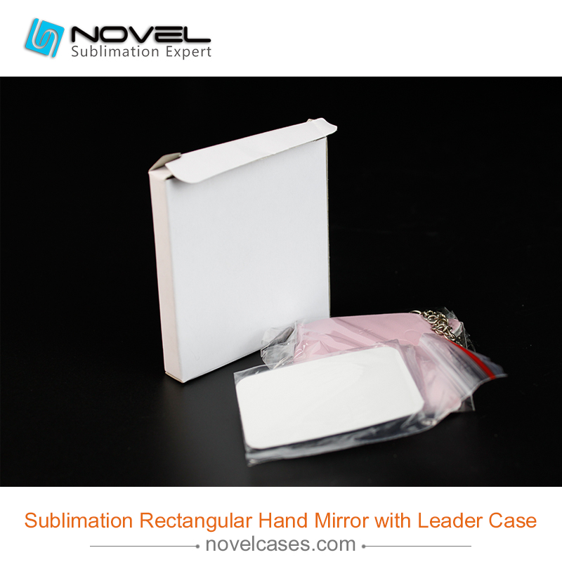 Sublimation Rectangular  hand mirror  with leader case