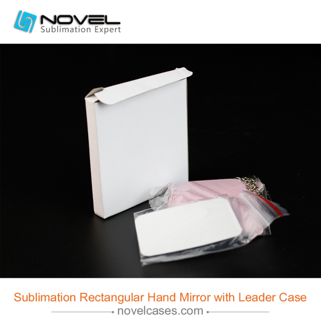 Sublimation Rectangular  hand mirror  with leader case