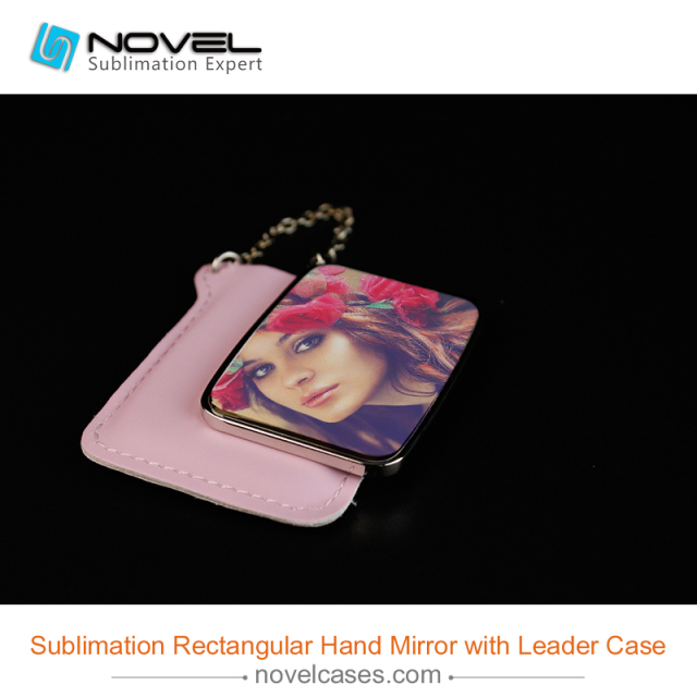 Sublimation Rectangular  hand mirror  with leader case