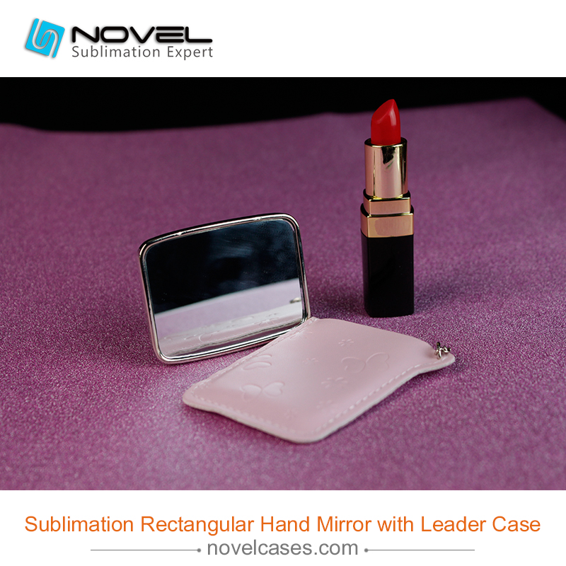 Sublimation Rectangular  hand mirror  with leader case